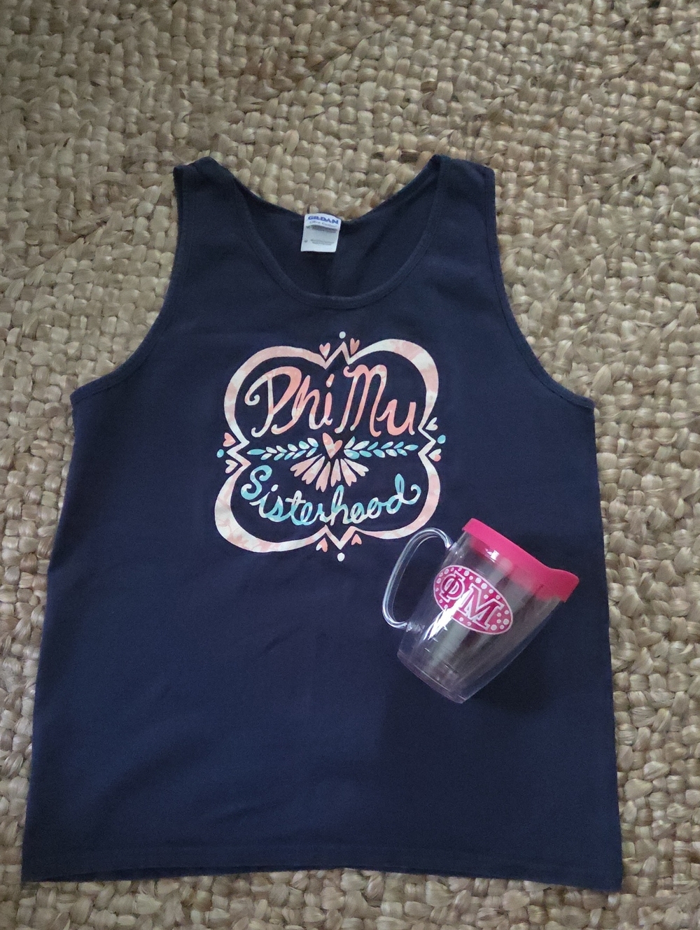 PHI MU Sorority Tervis Mug And Navy Gildan (M) Ultra Cotton T-Shirt